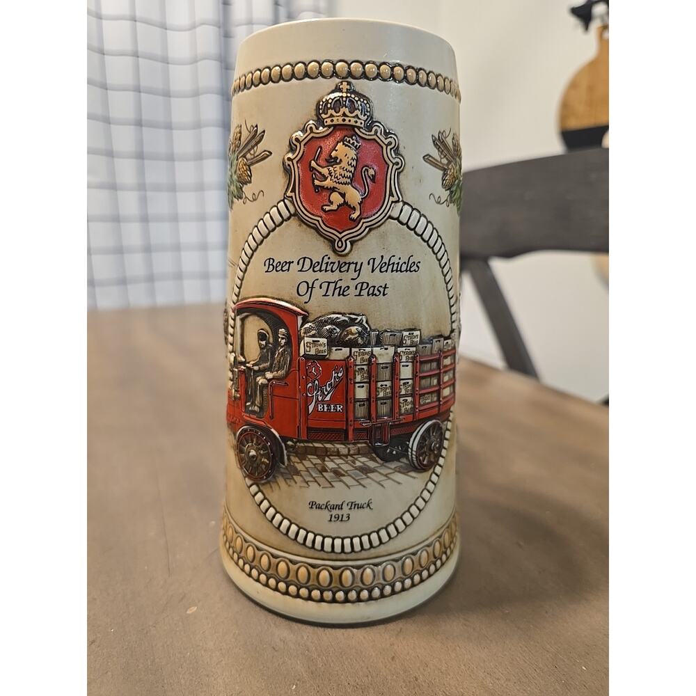 Stroh's Heritage Series Beer Mug, 1913 Packard Truck Ceramic, Brazil,